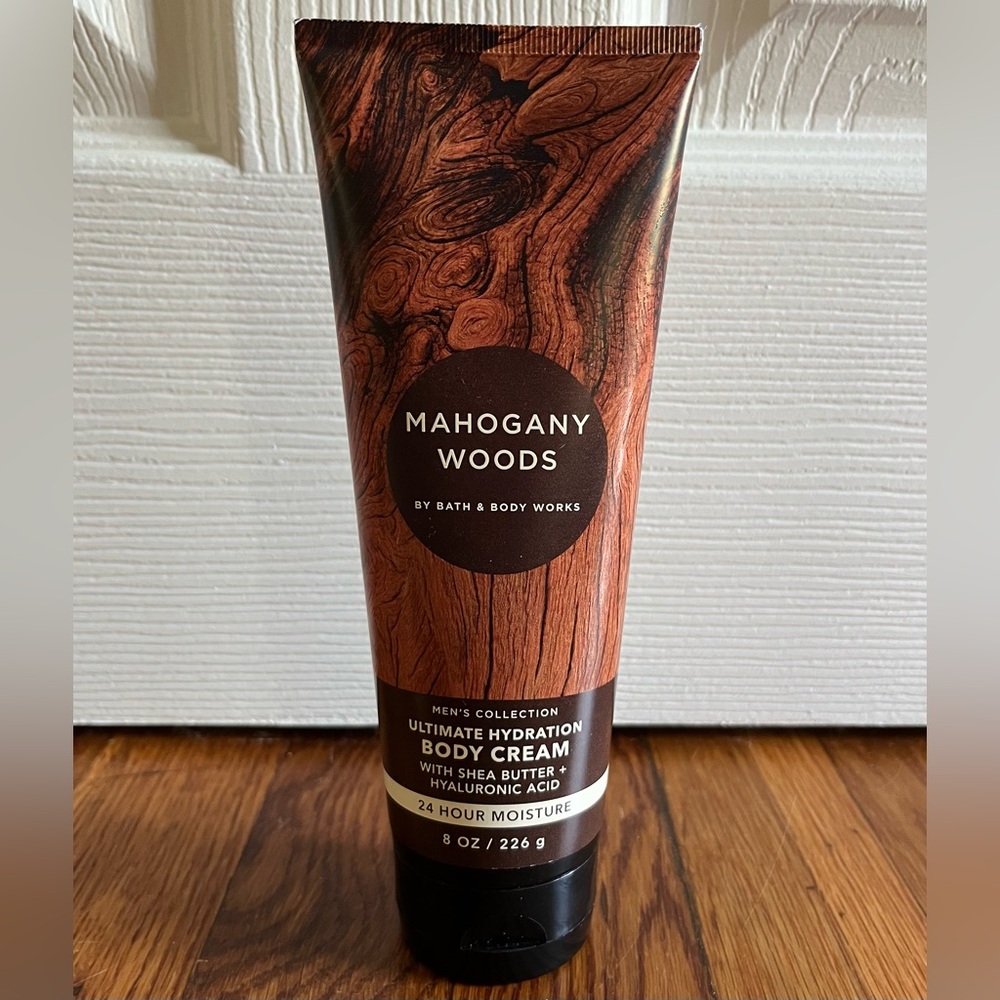 NWT Sealed Bath & Body Works Mens Collection Mahogany Woods Body Cream 8 Oz.